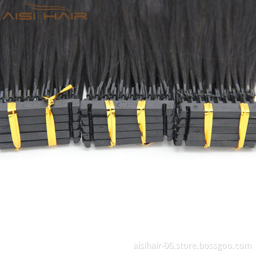 Aisi Hair Best Selling Top Quality Malaysia  Pre-Bonded 6D Human Hair Extension